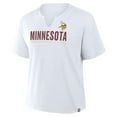 thumbnail image 4 of Women's Fanatics White Minnesota Vikings Redzone Slub Boxy T-Shirt, 4 of 5