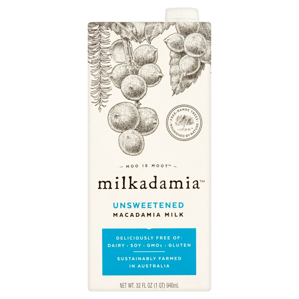 (Pack Of 6) Milkadamia Milk Macadamia Unsweetened, 32 fl oz Walmart