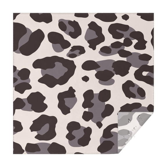 Beige and Black Of Leopard Print Square Tablecloth,Waterproof Square Table Cover,Wipeable Spillproof Washable Table Cover for Home Kitchen Party Decor 42"X42"(107x107cm)