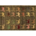 thumbnail image 1 of Ahgly Company Indoor Rectangle Abstract Brown Modern Area Rugs, 8' x 12', 1 of 4