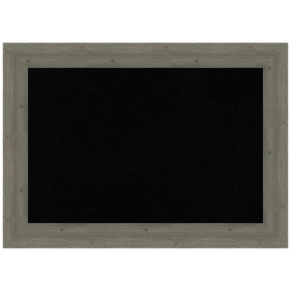 Amanti Art Black Cork Board Wood Framed Fencepost Grey Bulletin Board 43 in. x 31 in.