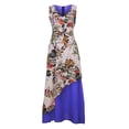 thumbnail image 4 of IROINNID Empire Dress For Women Plus Size Vintage V Neck Splicing Floral Maxi Dress Sleeveless V-Neck Strapless Print Empire Waist Dress, 4 of 6