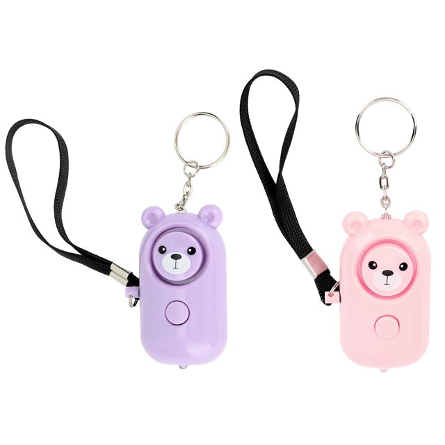 Alarmas de emergencia para mujeres, 2 piezas Alarma de seguridad Oso Alarma de sonido seguro Alarma de seguridad Tecnología de vanguardia
