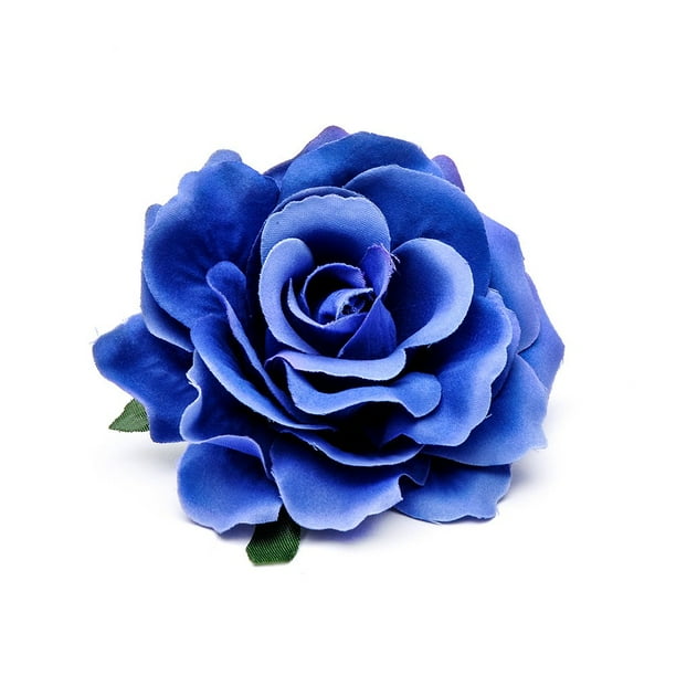 VEICOSTT - Broche para el pelo con flor de rosa para mujer, accesorios para el pelo, broche de flores ZFJ11 (azul real)