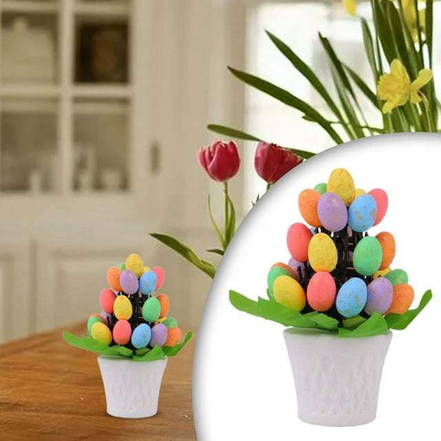 Realistic Easter Egg Potted Desktop Decoration: Bring Spring to Your Home or Garden