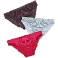 thumbnail image 1 of INSPIRAR CHIC Ropa de Mujer Talla Grande Braguitas de Cintura Baja de Satén Suave con Brillos Talla Mediana Burdeos, Gris, Rojo Rosa, 1 of 6