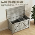 thumbnail image 4 of HOMCOM 19" Farmhouse Storage Chest, Lift Top Box Organizer with Safety Hinge to Open Up 100° for Bedroom, Entryway, Living Room, Gray Grain, 4 of 9