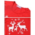 thumbnail image 4 of INSPIRE CHIC Family Pajamas Set Christmas Deer Long Sleeves Tee with Pants Loungewear Set Women XS Red, 4 of 5