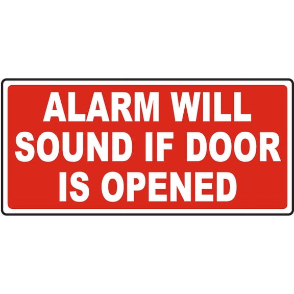 Vinyl Stickers - Alarm Will Sound If Door is Opened Sign 1-Safety and Warning Warehouse Signs Stickers - 3.5" x 5" - 3 Pack