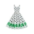 thumbnail image 1 of Liacowi Womens St Patrick's Day Dress Sleeveless Elegant Printed Cocktail Swing 1950s Vintage Retro Party Dresses, 1 of 9