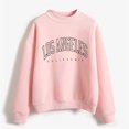 thumbnail image 2 of Vedolay Trendy Tops for Women Womens Long Sleeve Sweatshirts Crewneck Casual Fit Pullover Hoodie Clothes,Pink XXL, 2 of 3