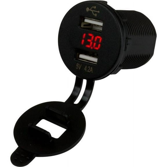 Dual USB Socket & Voltmeter with Hidden Display