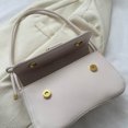 thumbnail image 3 of Bolsa De Axila Bolso de axila para mujer Bolso de compras simple de color sólido retro de cuero de PU (blanco), 3 of 8
