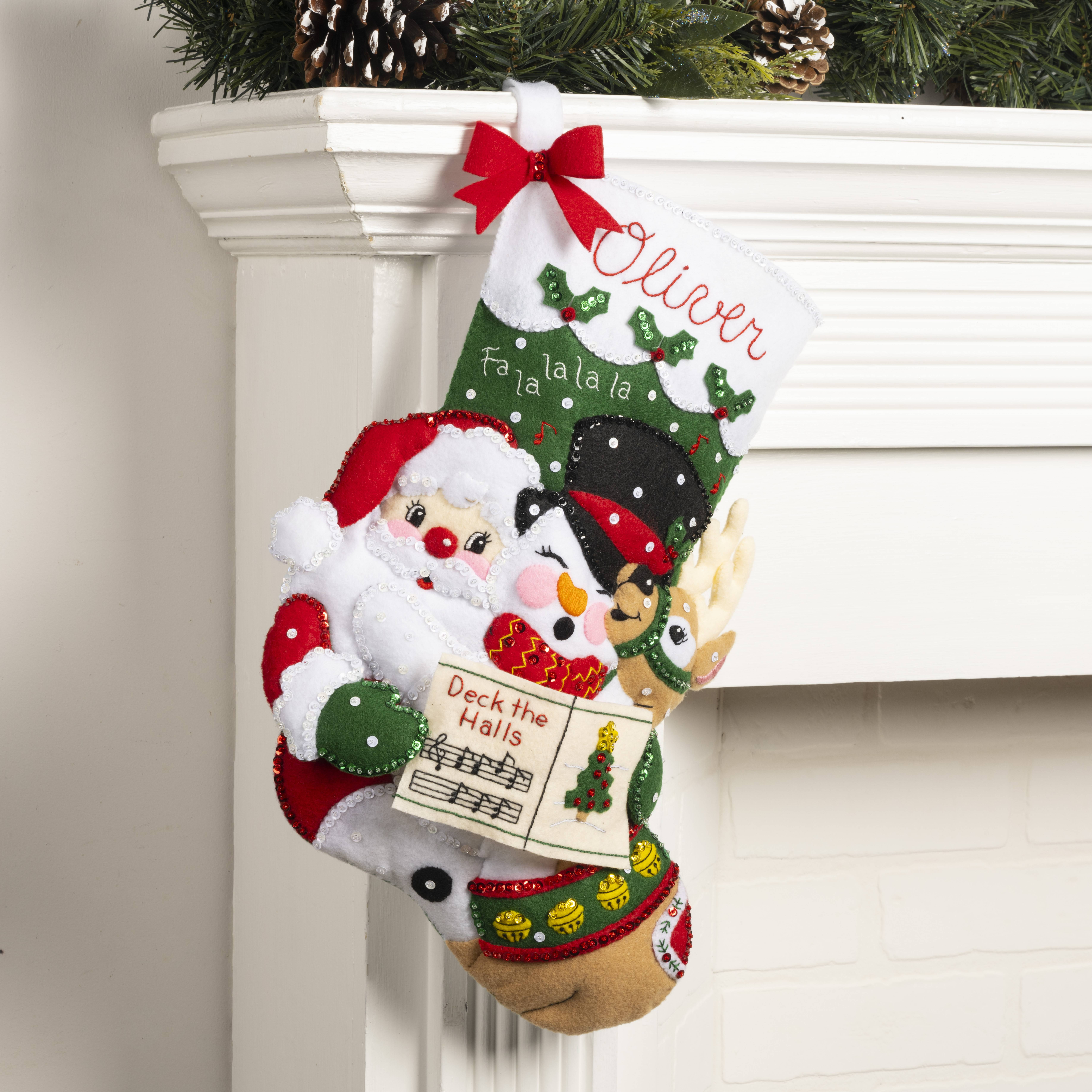 Bucilla Felt Stocking Applique Kit 18 Long-Stitching Santa, 1 count - Kroger