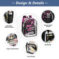 thumbnail image 5 of Large Clear PVC Backpack Heavy Duty See Through Backpack for Adults Work Travel, Punk Pink-collage Printed 12L, 5 of 8