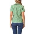thumbnail image 3 of CAMISA DE MUJER ATHLECHIC DE VERANO CON COLLAR PETER PAN, BOTONES EN LA PARTE FRONTAL, BLUSA VINTAGE DE FLORES, TALLA XS, VERDE Y ROSA, 3 of 6