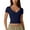blue, variant on Pretty Comy Women's Sexy V-neck Slim-fit Short T-shirt Short Sleeve Top