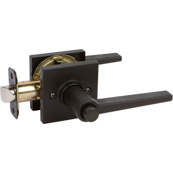 Delaney Hardware D22229PS PB Black Tulina Push Button Privacy Lever Square