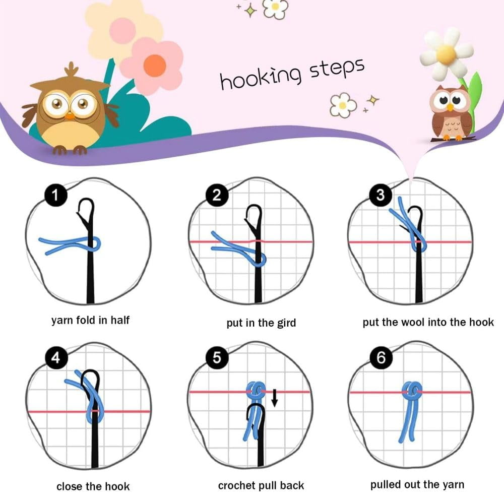 Squirrel Latch Hook Pillow Kits Pillow Cover with Pattern Printed Canvas Sofa Hooking Pillowcase Cushion Crafts Embroidery Latch Hooking Crochet Starter Kits 17x17 inch(1)