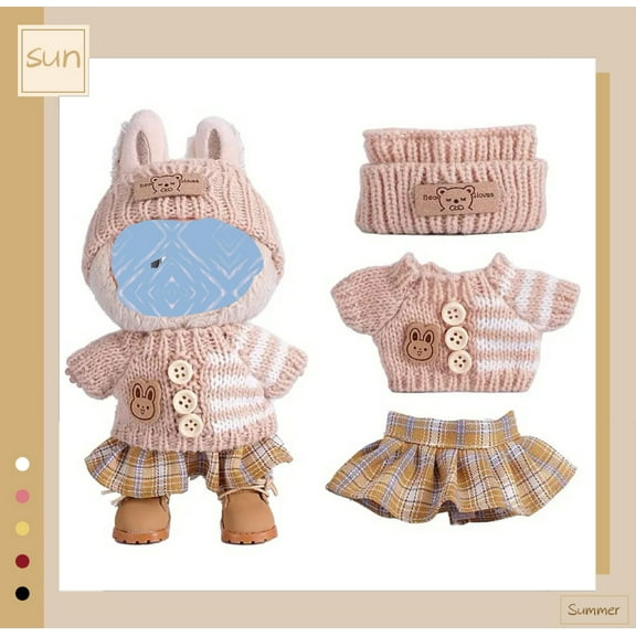 Clothing for 17cm Plush,LA BU Pet Clothing Outfit Only Clothing Accessories for 17cm Plush Sweater Hoodie Clothing