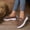 Brown, variant on Women's Low-Cut Metal Decor Vintage Round Toe Shoes, Fashionable Casual Spring Retro Style Durable Material Everyday Footwear Blue 8.5