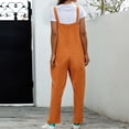 thumbnail image 5 of HXWCHs Wide Leg Jumpsuits for Women, Retro Casual Solid Women's Jumpsuit with Long Wide Leg and Front Pocket Lace-Up Design L Orange, 5 of 5
