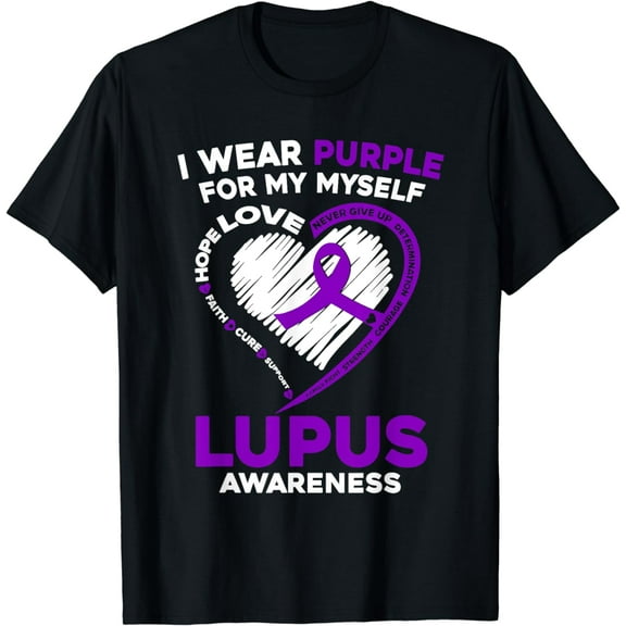 I Wear Purple For Myself Lupus Awareness Purple Ribbon T-Shirt