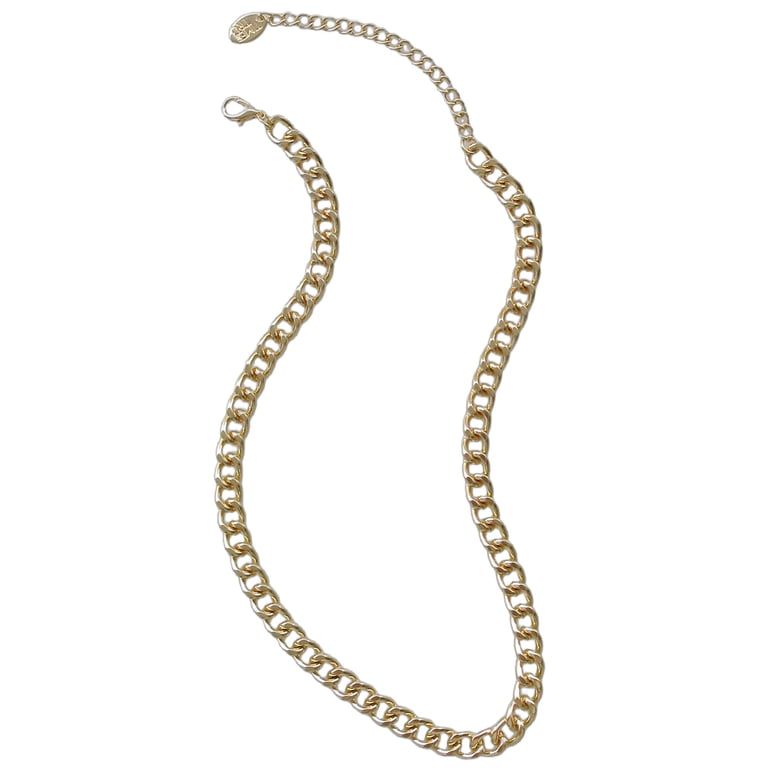 Time and Tru Women's Gold Tone Chunky Curb Chain Necklace 17