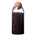 thumbnail image 1 of Tarro de cristal para guardar alimentos, recipiente de cristal hermético, tarro para dulces, con bola de corcho, tarro para especias, azúcar, café, galletas, 1 of 6