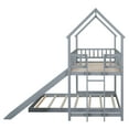 thumbnail image 5 of Euroco Modern Wood Twin over Full House Bunk Bed for Kids Teens Bedroom, Gray, 5 of 12