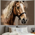 thumbnail image 2 of Creowell Horse Tapestry Wall Hanging Short Plush Fabric Lightweight Home Decor Dorm Art 60x50inch, 2 of 6