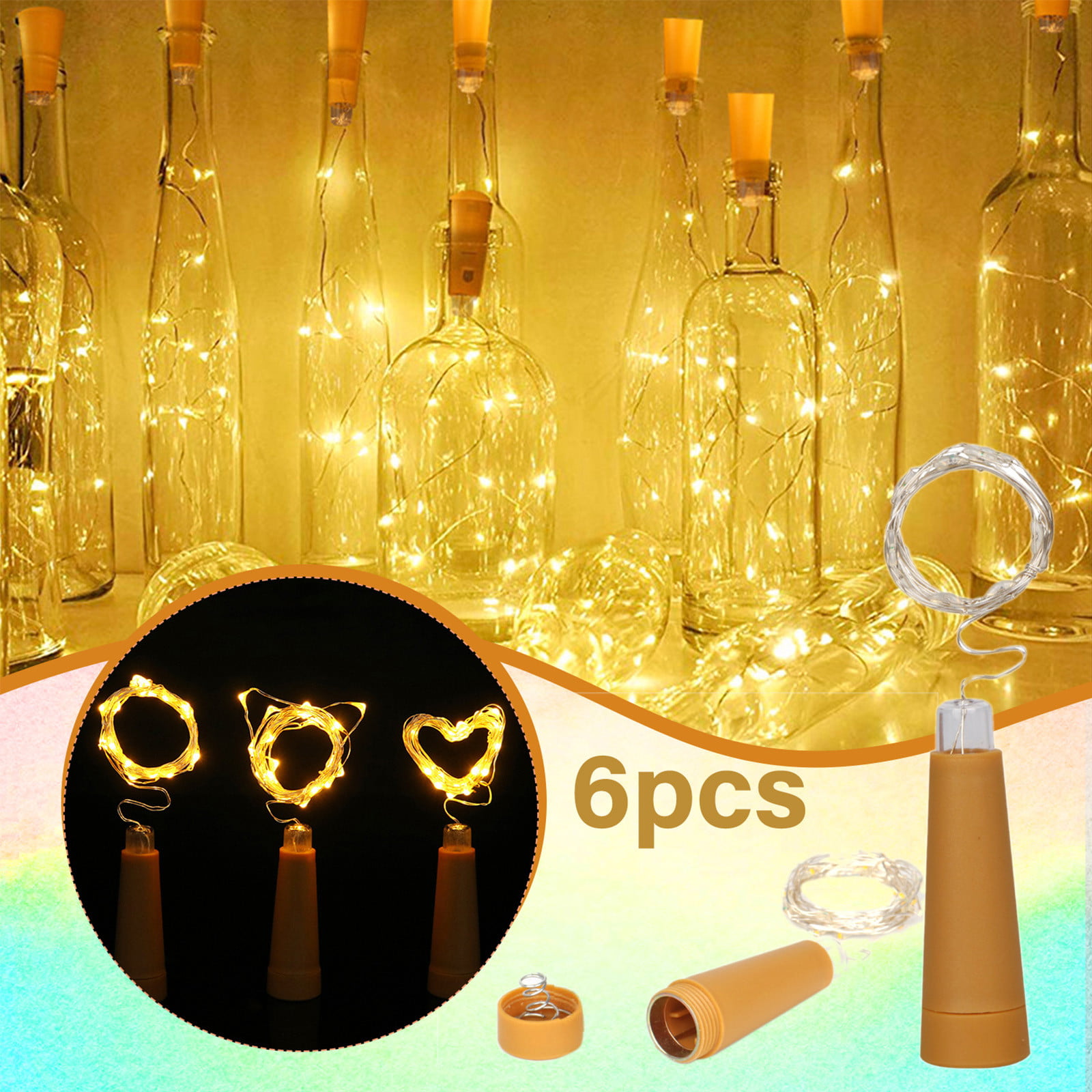 10Pcs Wine Bottle Cork Lights Copper Night Party Led Light Strips Rope Lamp 