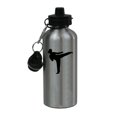 thumbnail image 1 of Personalized Custom Female Karate Aluminum Silver Finish 20 Ounce Water Bottle Customizable, 1 of 4