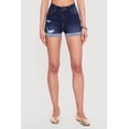 thumbnail image 3 of Women's WAX Distressed Fixed Cuff Denim Shorts, 3 of 4
