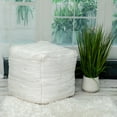 thumbnail image 2 of Parkland Collection Lina Transitional White Pouf, 2 of 4