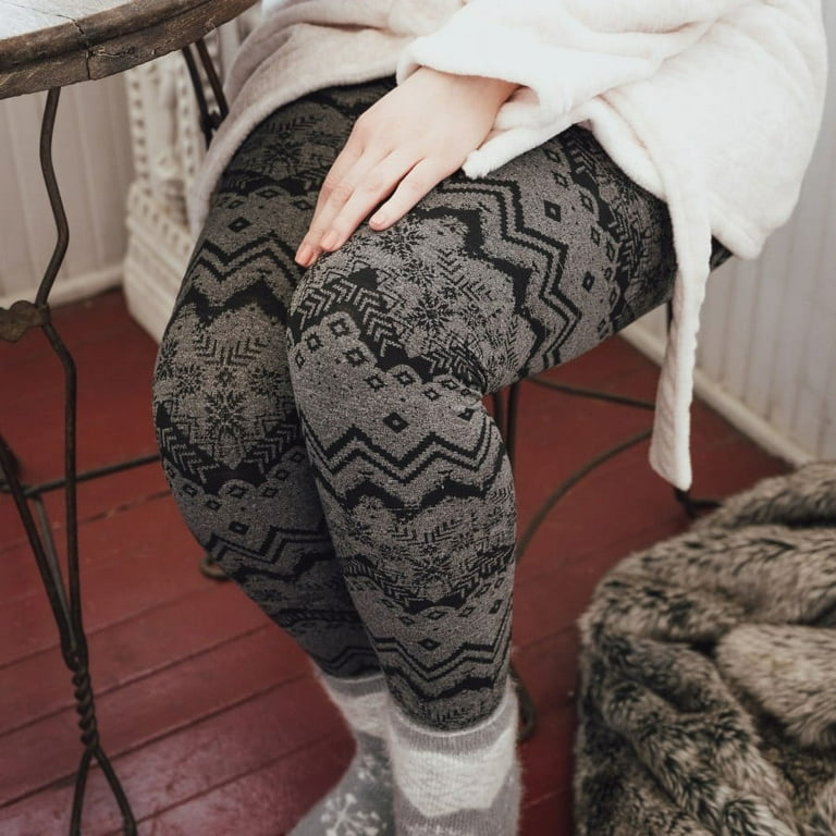 MUK LUKS Women's Jaquard Fleece Lined Leggings 