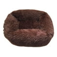 thumbnail image 3 of Cama para perros y gatos, cálida perrera, manta larga de felpa para dormir en invierno, casa para cachorros L marrón oscuro, 3 of 9
