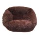 thumbnail image 3 of Cama acogedora para perros y gatos, perrera cálida, nido largo de felpa, tapete suave rectangular marrón oscuro, 3 of 9