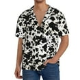 thumbnail image 2 of Ratiio Cow Skin 1 Print Mens Casual Short Sleeve Shirts Button Down Textured Shirts Summer Beach Shirt with Pocket Men's Casual Short-sleeved Shirt, 2 of 5