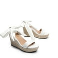 thumbnail image 3 of BURUDANI Womens Open Toe Espadrilles Wedges Tie Lace Up Cute Ankle Strap Platform Sandals Dressy Shoes, 3 of 6