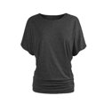 thumbnail image 3 of Women's Summer Fashion Casual Solid Color Plus Size Round Neck Loose Pleated Short Sleeved T Shirt Top New Day Shirt Womens Tech Womens Athletic Tee Shirts Womens Short Sleeve Athletic Tops Blank, 3 of 3