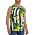 thumbnail image 2 of Disketp Lemons On Striped Sleeveless Tshirts For Men, Muscle Shirts For Men Dry Fit Tank Top-Small, 2 of 8