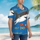 thumbnail image 3 of Fotbe Shark With Sunglasses and Lobste Camisa Hawaiana para Hombre Unisex – Camisa Casual de Verano con Botones de Manga Corta de Algodón y Lino,Small, 3 of 7