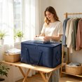 thumbnail image 4 of Heavy Duty Extra Large Storage Bag, Large Capacity Blanket Storage Bag, Clothes Storage Container, with Reinforced Handles Double Zipper Tote, for Clothes, Bedding, 4 of 5