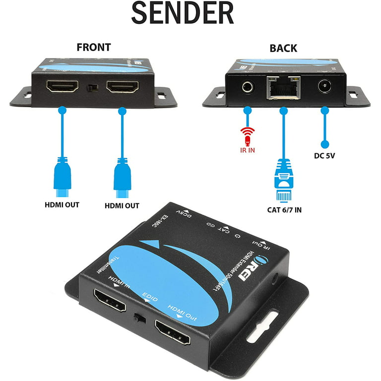 HDMI Extender/Splitter over Cat.6 Cable 1080p@60Hz up to 120m