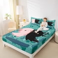 thumbnail image 2 of jejeloiu Cartoon Animal Axolotl Full Size Sheets,Pink Black Green Bed Sheets,Kawaii Salamander Sheet Sets,For Teens,Microfiber Bedroom Decor,4-Piece, 2 of 7