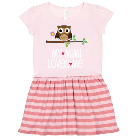 

Inktastic Mimi Loves Me Girls Owl Gift Toddler Girl Dress