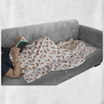 thumbnail image 6 of Fox Soft Flannel Fleece Throw Blanket, Hand Drawn Funny Fox Playing Peekaboo Sleeping and Sitting Cartoon Animal Pattern, Cozy Plush for Indoor and Outdoor Use, 50" x 60", Orange White, by Ambesonne, 6 of 6
