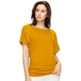 thumbnail image 2 of Made by Johnny Women's Dolman Drape Top with Side Shirring XXXXL MUSTARD, 2 of 6