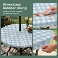 thumbnail image 5 of Round Outdoor Tablecloth with Umbrella Hole and Zipper, Blue Farmhouse Check Tablecloth with Elastic Waterproof, Buffalo Plaid Boho Vintage Rustic Patio Table Covers for 31" - 35" Picnic Pool Tables, 5 of 9